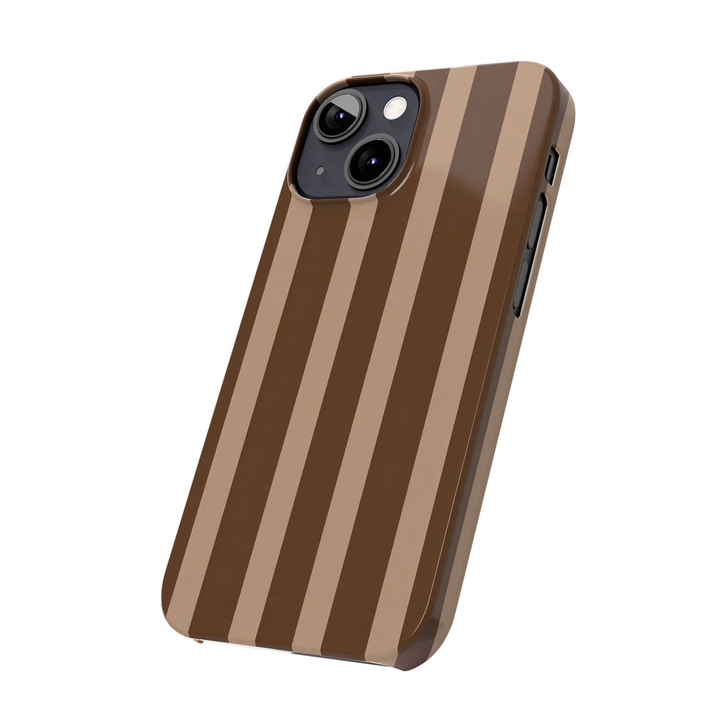 Retro Brown Stripes— Slim iphone Case