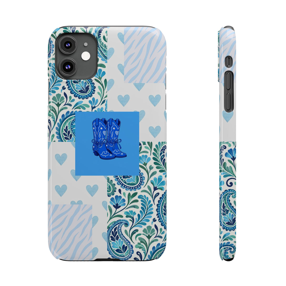 Blue Boot Multi Pattern  – Slim iphone Case