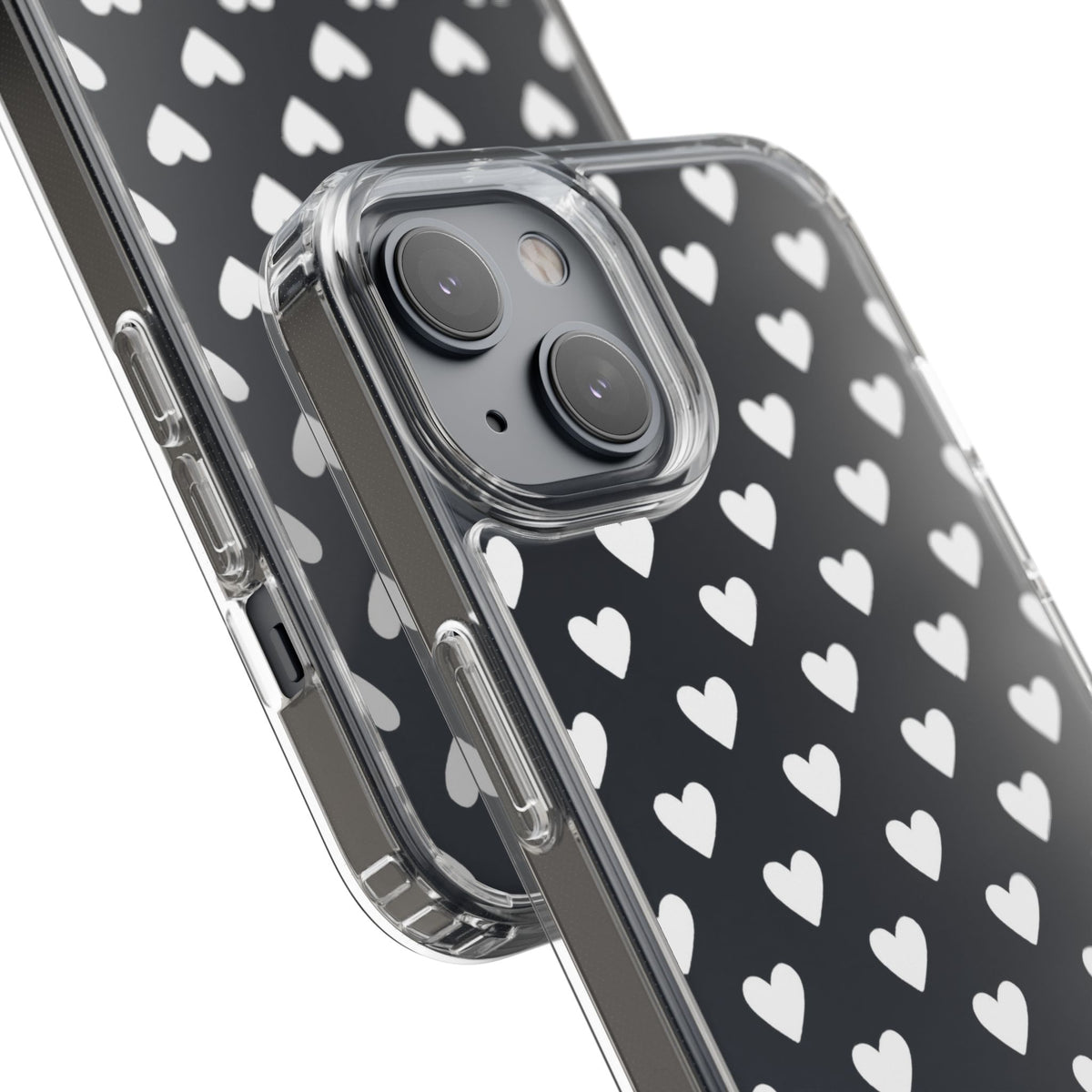 White Heart Pattern — Clear Phone Case