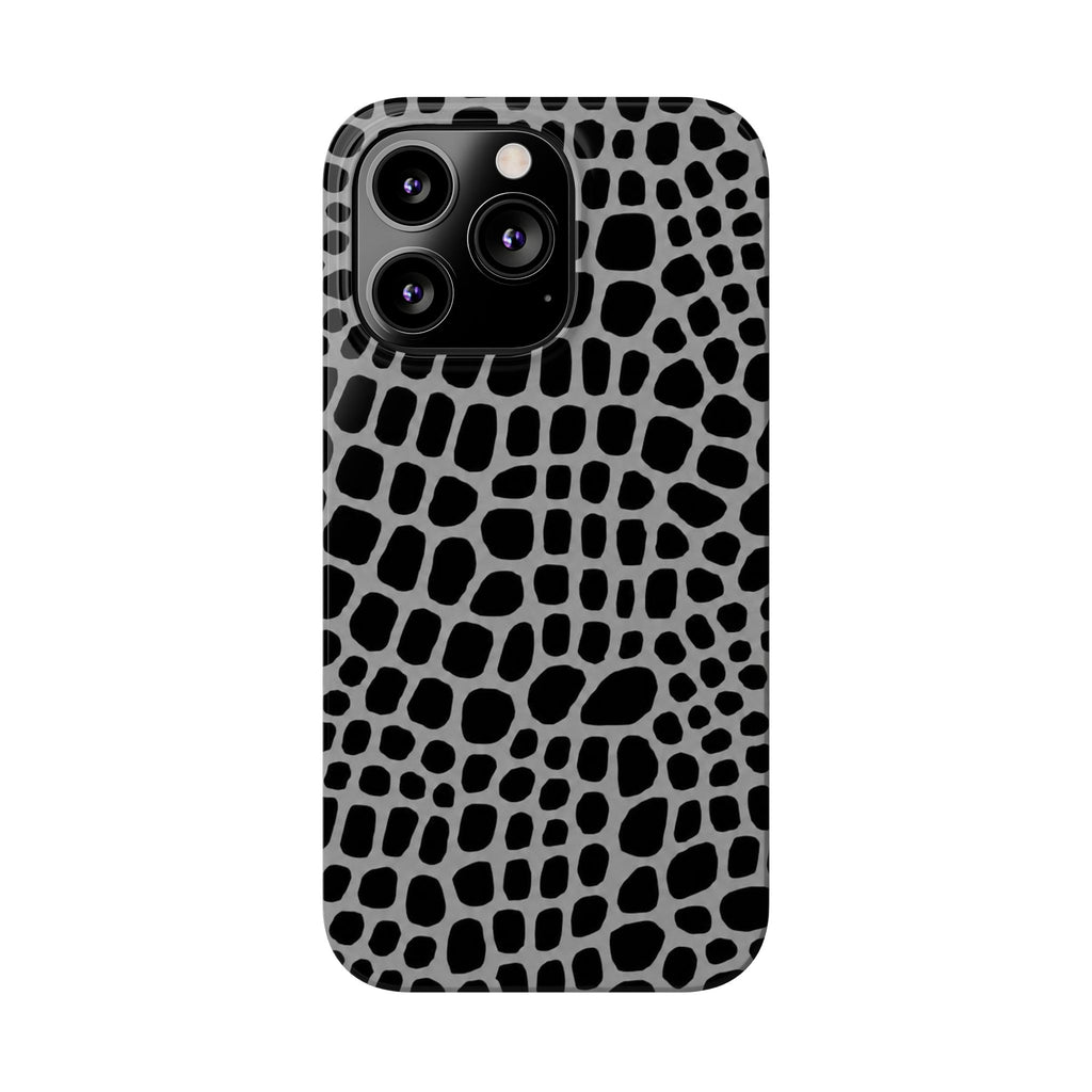 Black & Grey Gator - Slim iphone Case