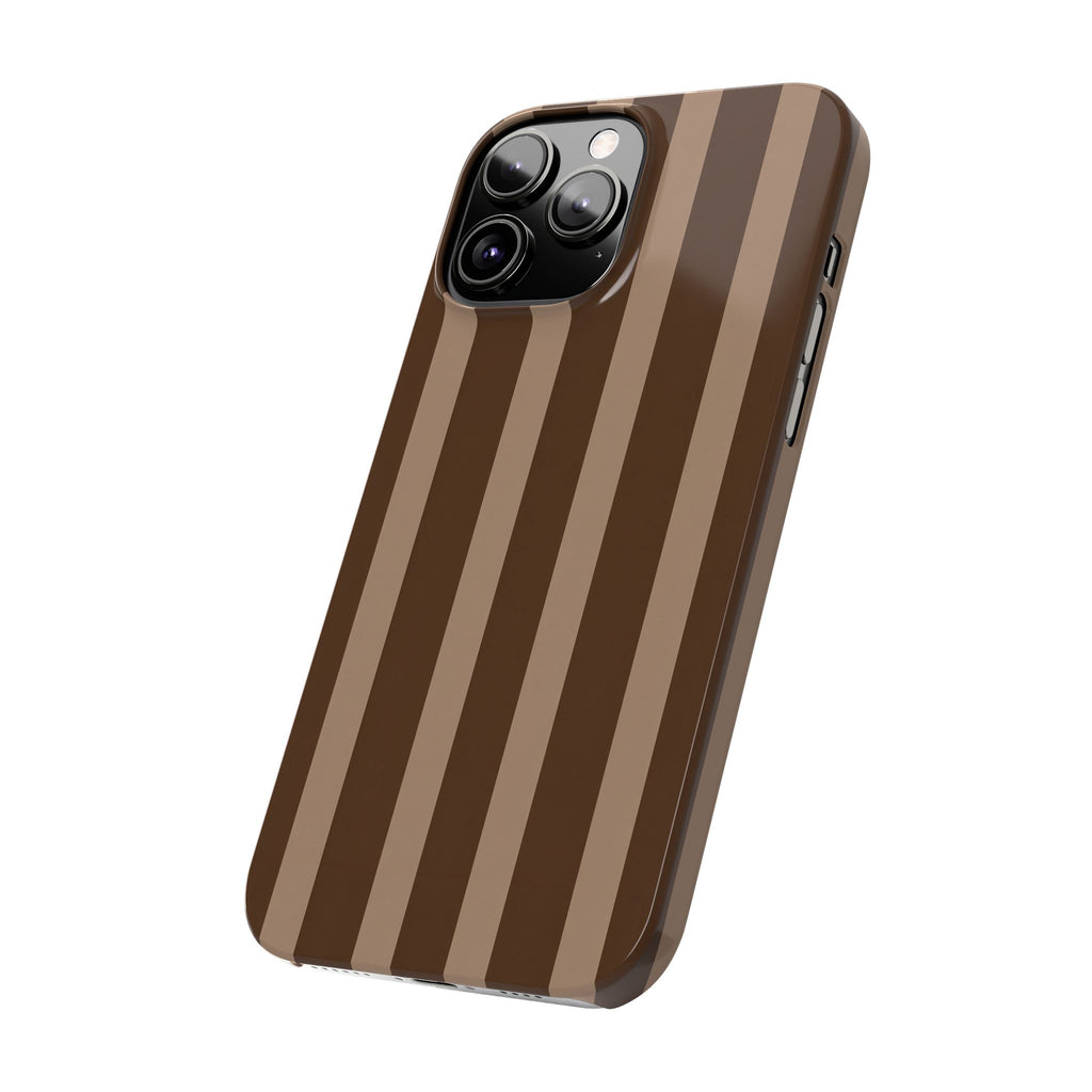 Retro Brown Stripes— Slim iphone Case