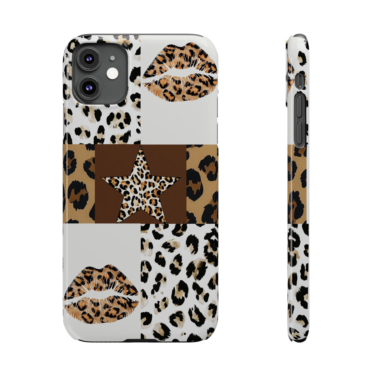 Leopard Kiss Patchwork—  Slim iphone Case
