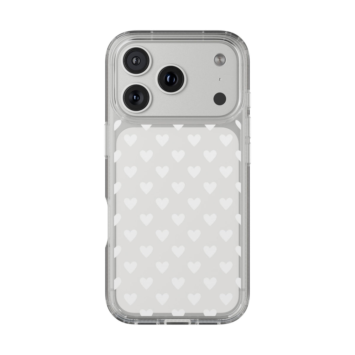 White Heart Pattern — Clear Phone Case