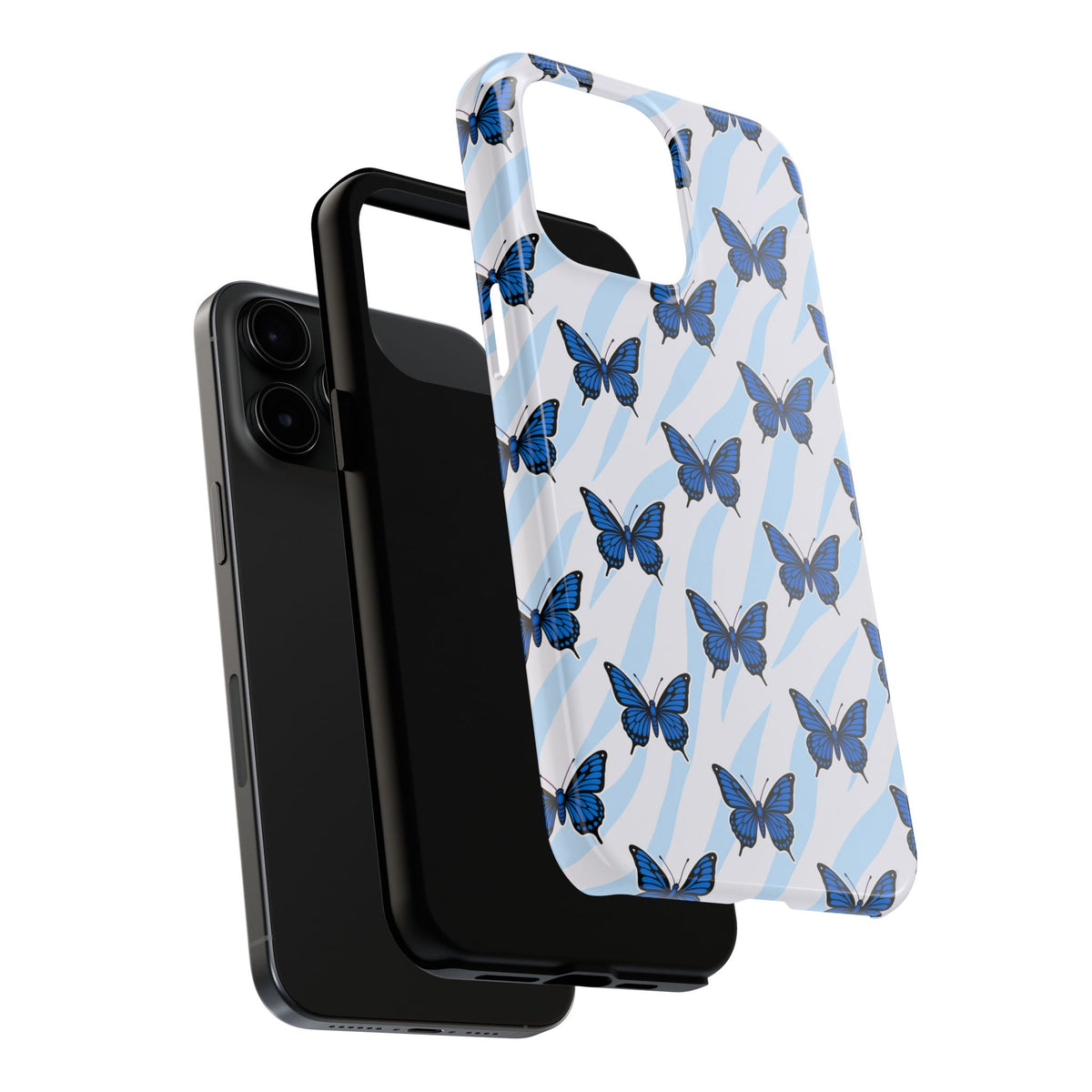 Blue Butterfly and Zebra— Tough Phone Case