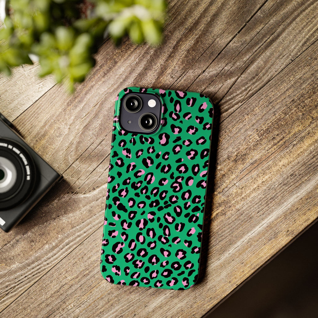 Green & Pink Leopard — Slim iphone Case