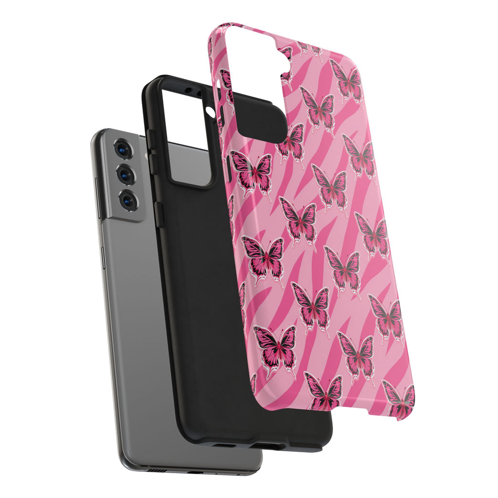 Pink Butterfly and Zebra— Tough Phone Case