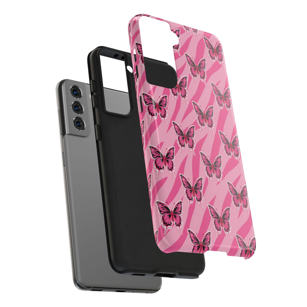 Pink Butterfly and Zebra— Tough Phone Case