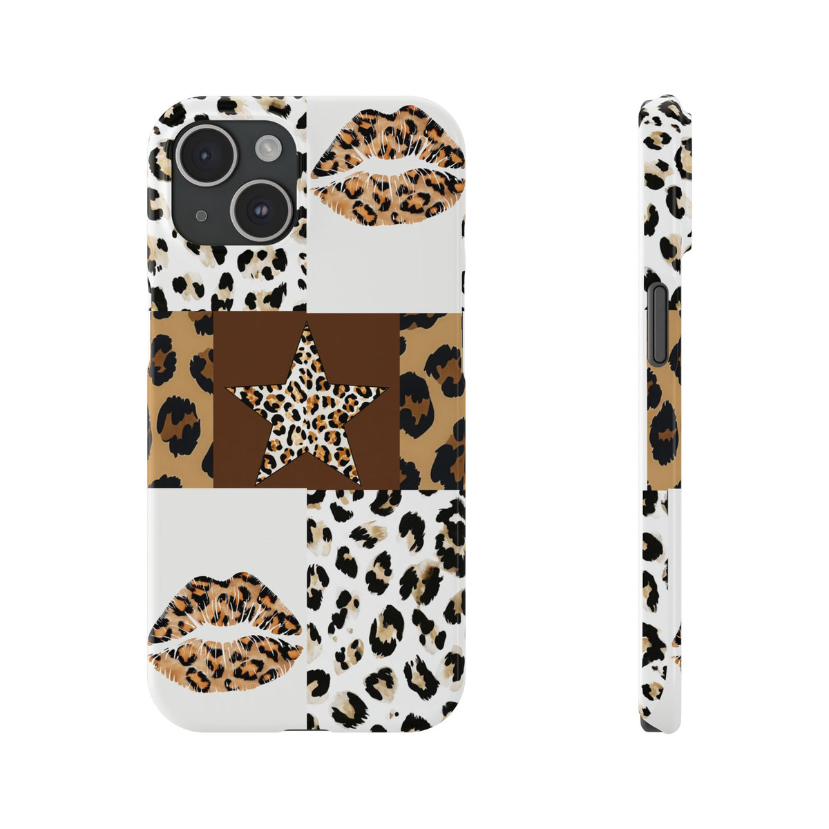 Leopard Kiss Patchwork—  Slim iphone Case