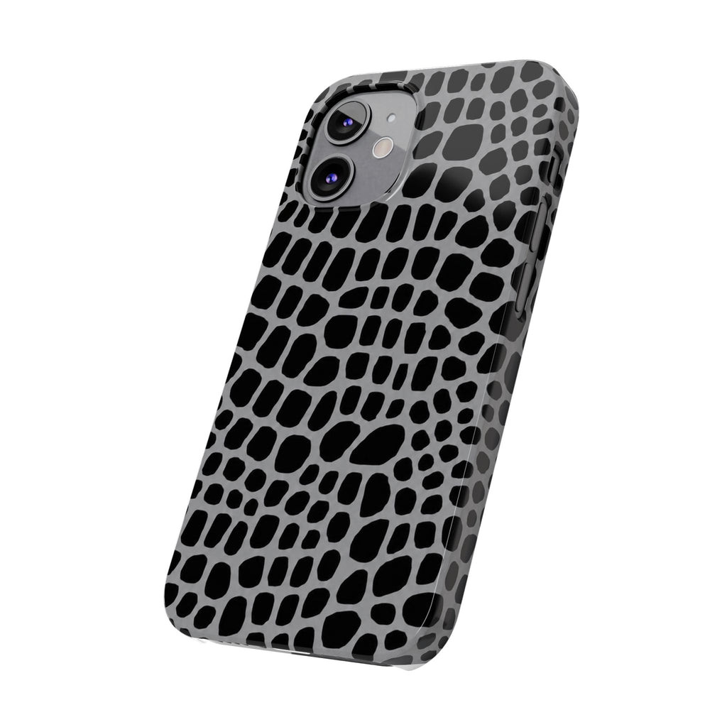 Black & Grey Gator - Slim iphone Case