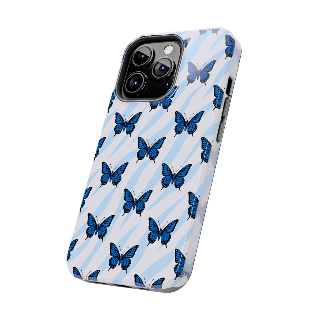 Blue Butterfly and Zebra— Tough Phone Case