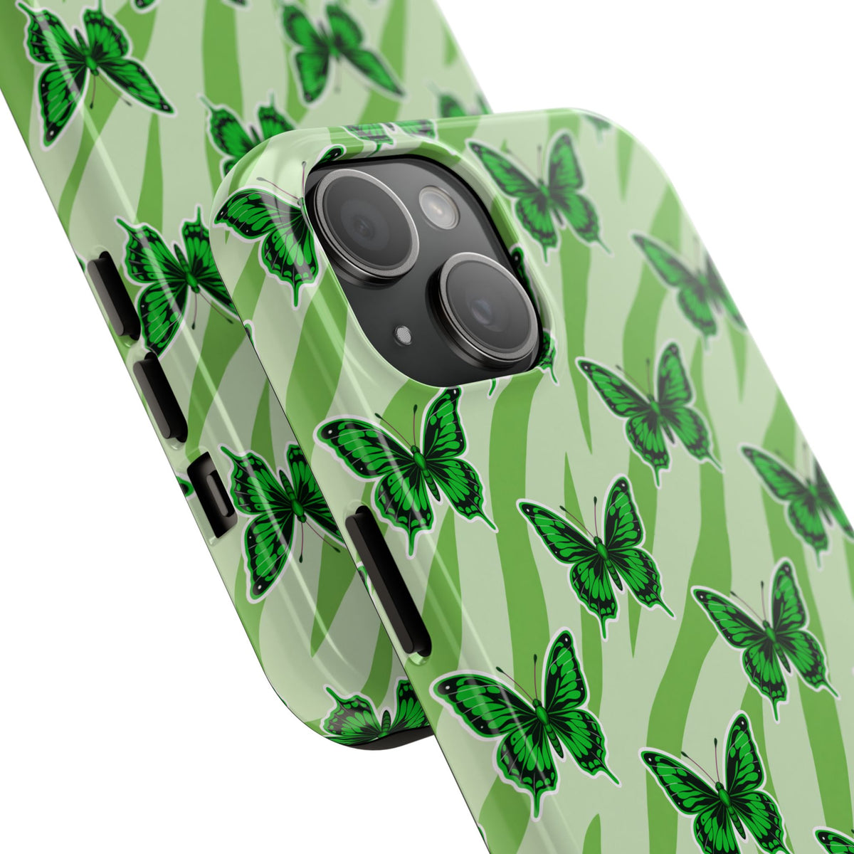 Green Butterfly and Zebra —Tough Phone Case
