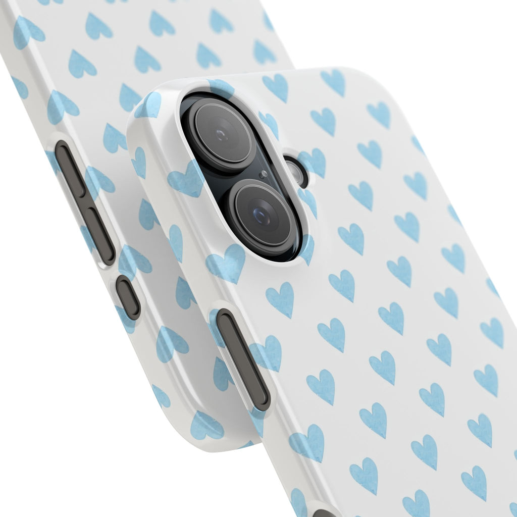 Blue Heart Pattern - Slim iphone Case