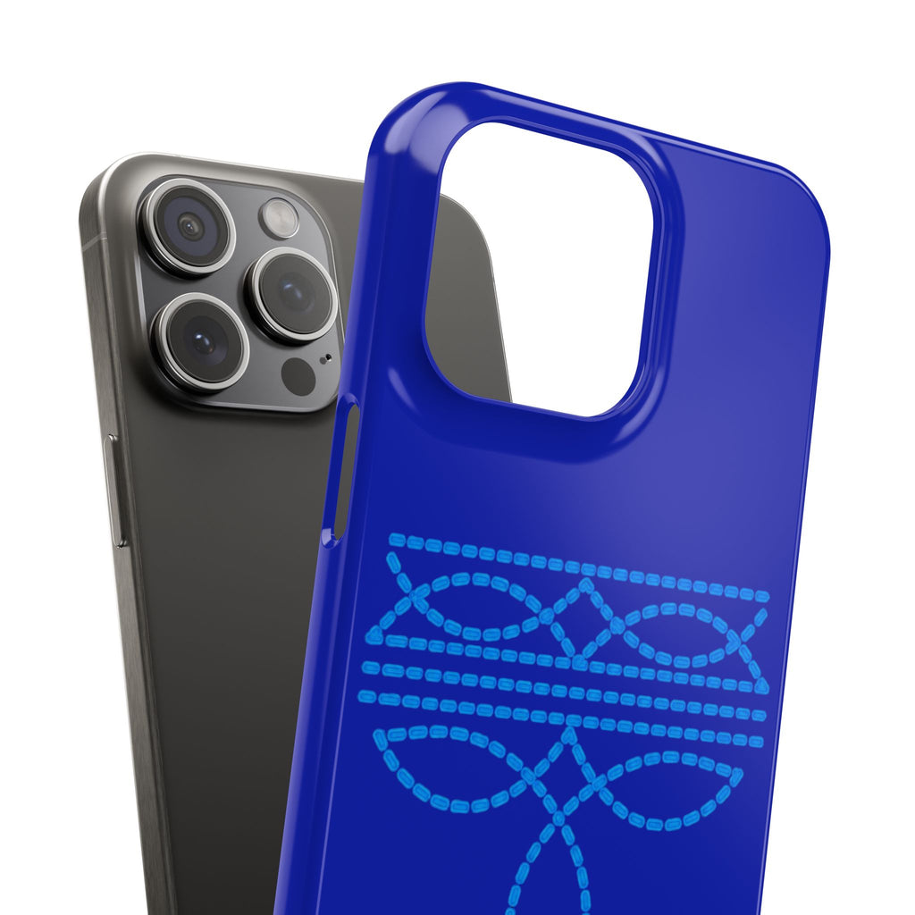 Blue Boot Stitch— Slim iphone Case