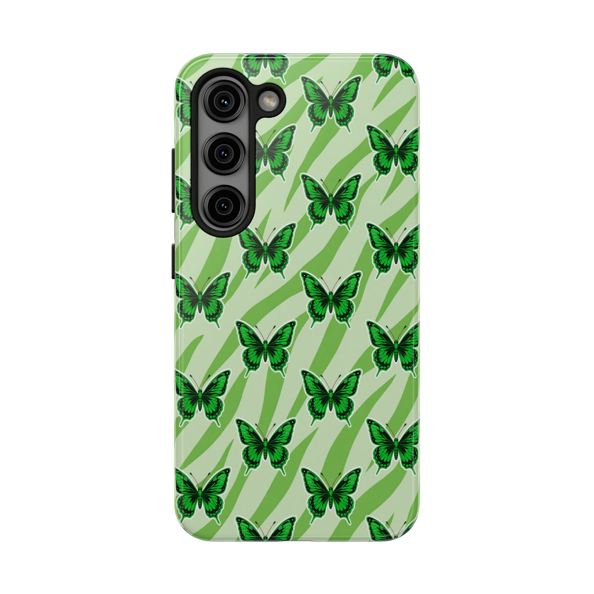 Green Butterfly and Zebra —Tough Phone Case