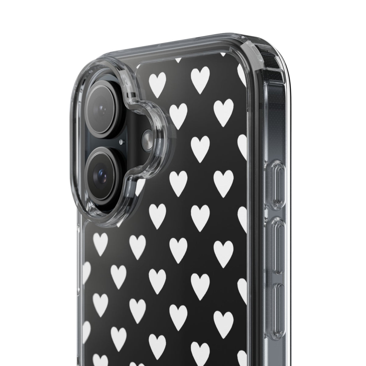 White Heart Pattern — Clear Phone Case