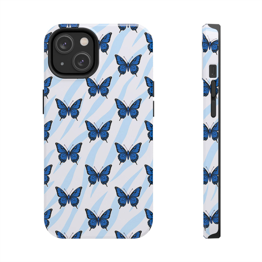 Blue Butterfly and Zebra— Tough Phone Case