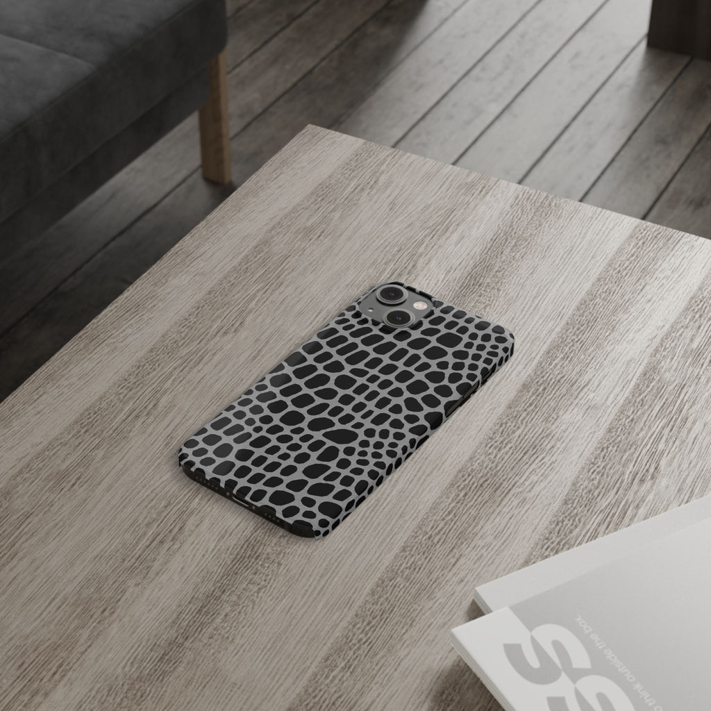 Black & Grey Gator - Slim iphone Case
