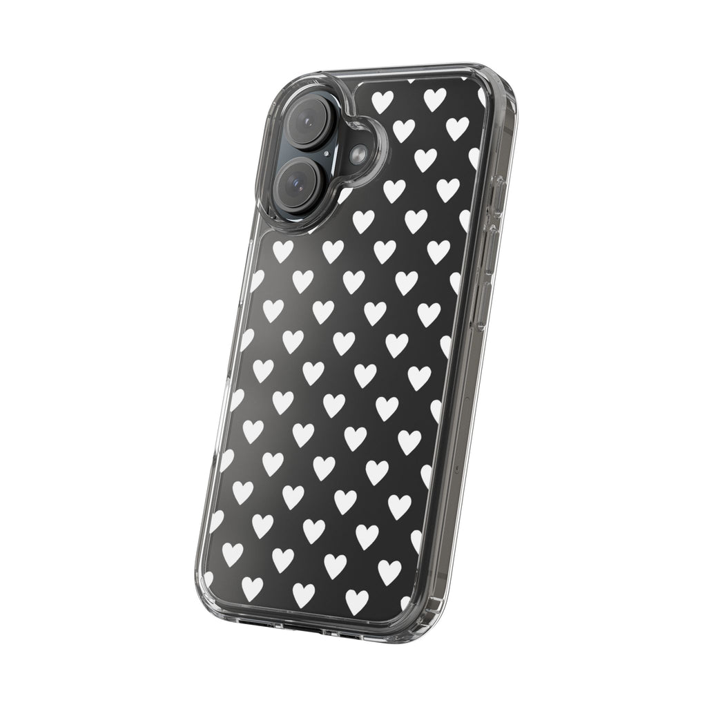 White Heart Pattern — Clear Phone Case