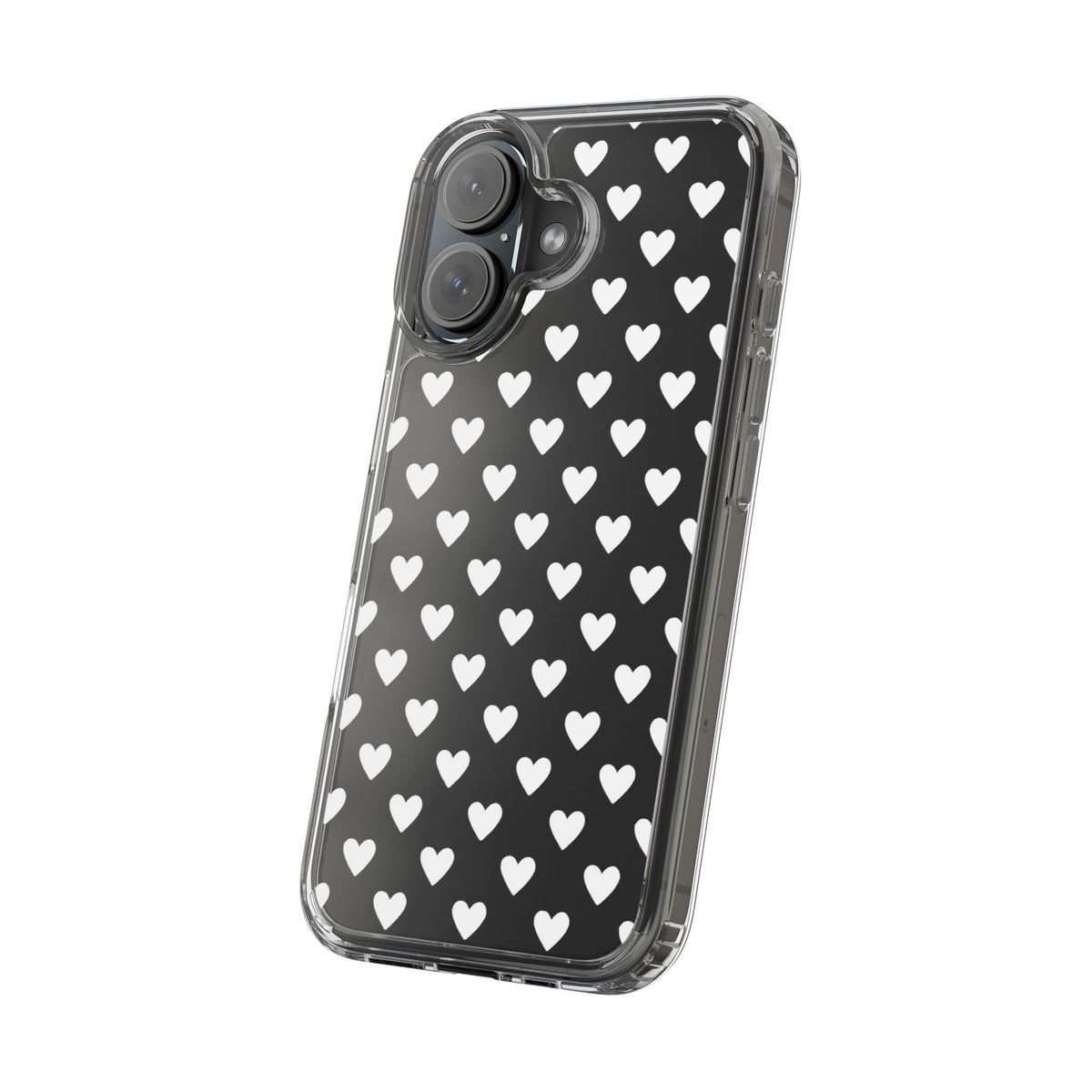 White Heart Pattern — Clear Phone Case