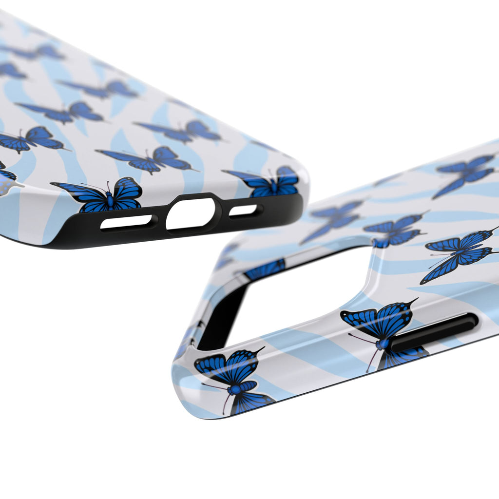 Blue Butterfly and Zebra— Tough Phone Case