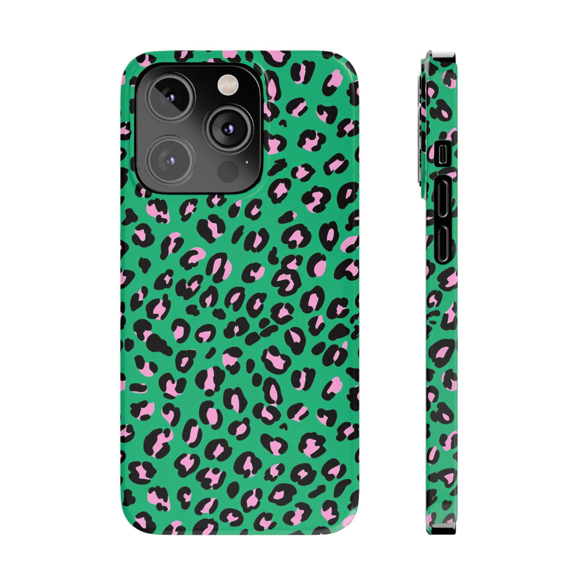 Green & Pink Leopard — Slim iphone Case