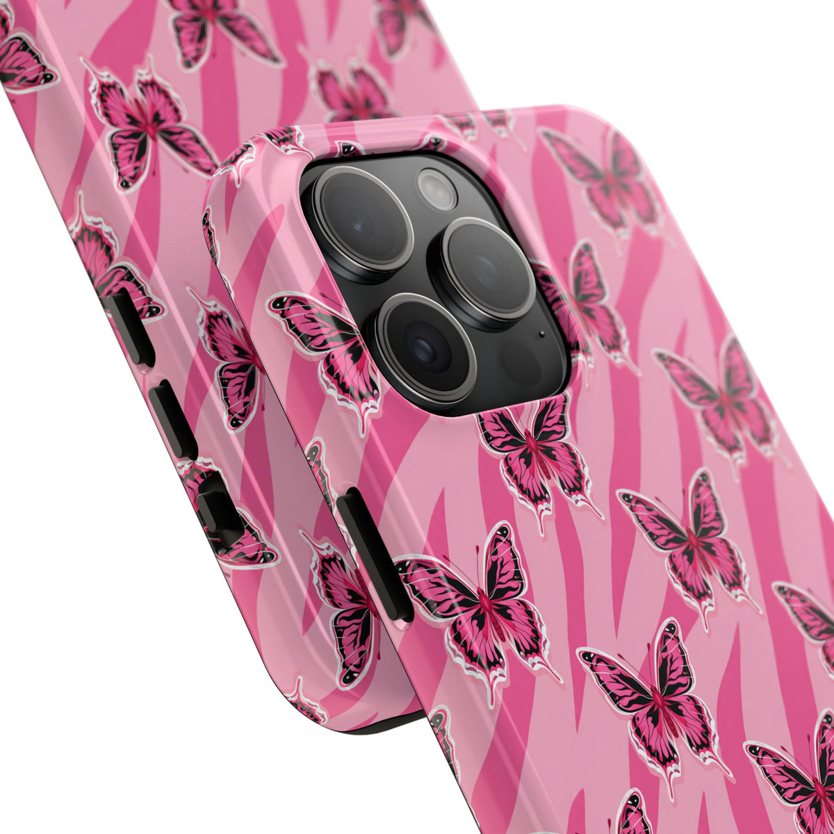 Pink Butterfly and Zebra— Tough Phone Case