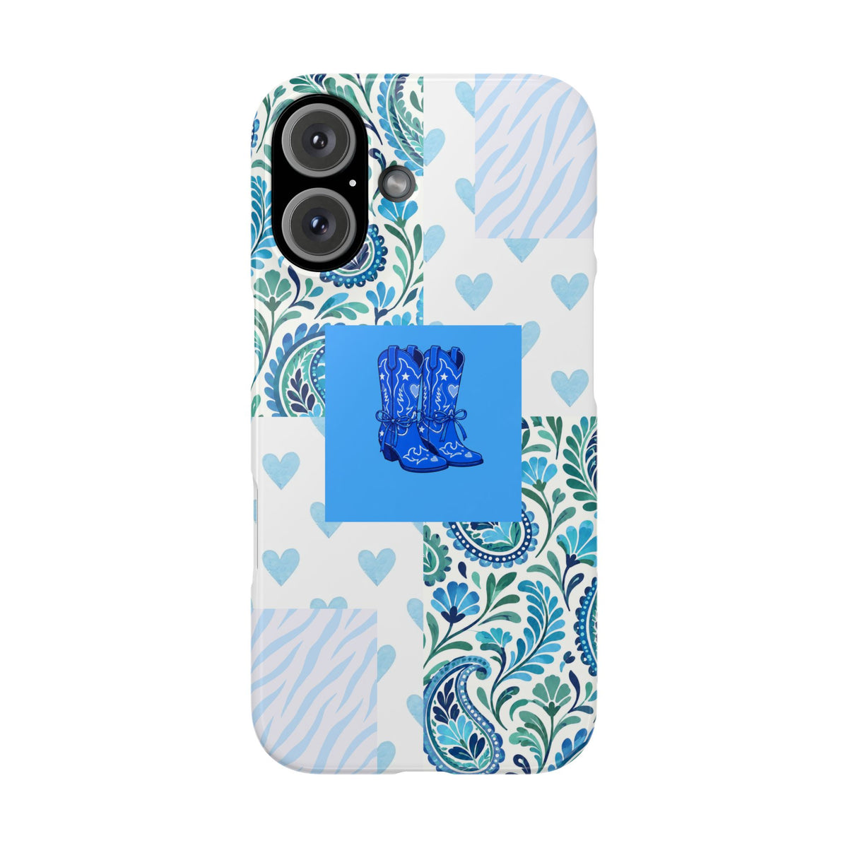 Blue Boot Multi Pattern  – Slim iphone Case
