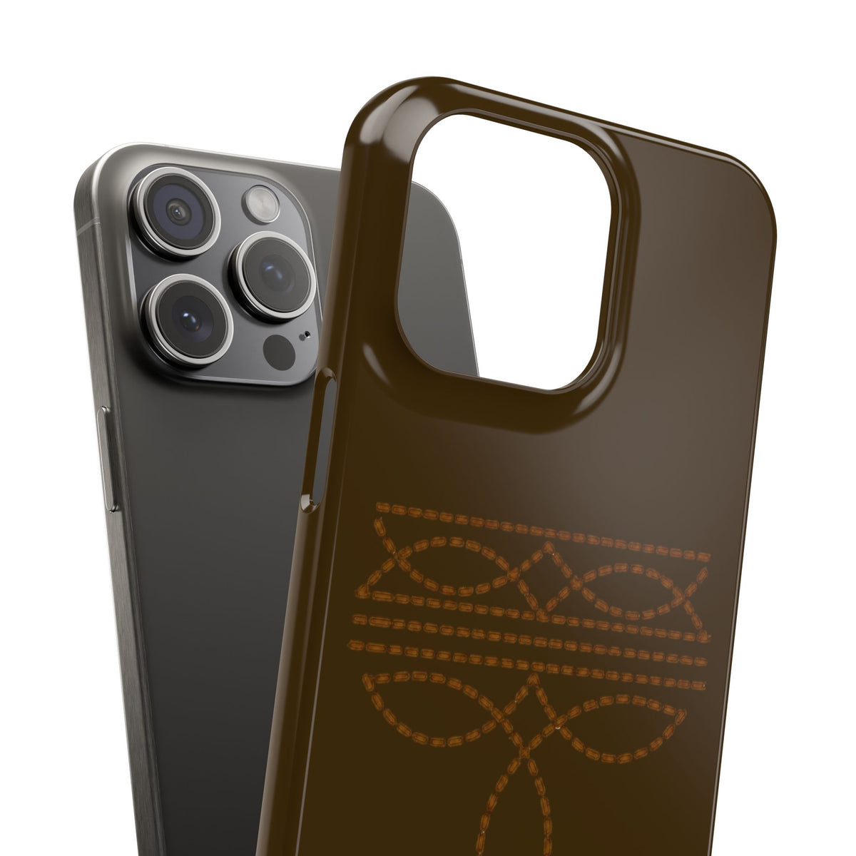 Brown Boot Stitch  — Slim Protective iPhone Cover