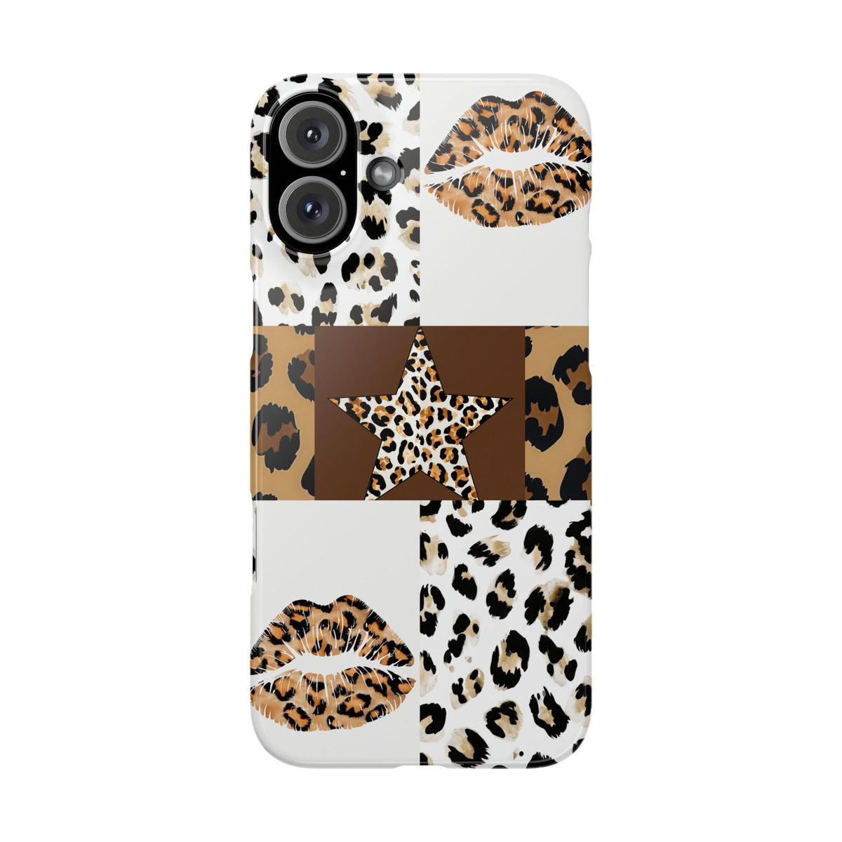 Leopard Kiss Patchwork—  Slim iphone Case