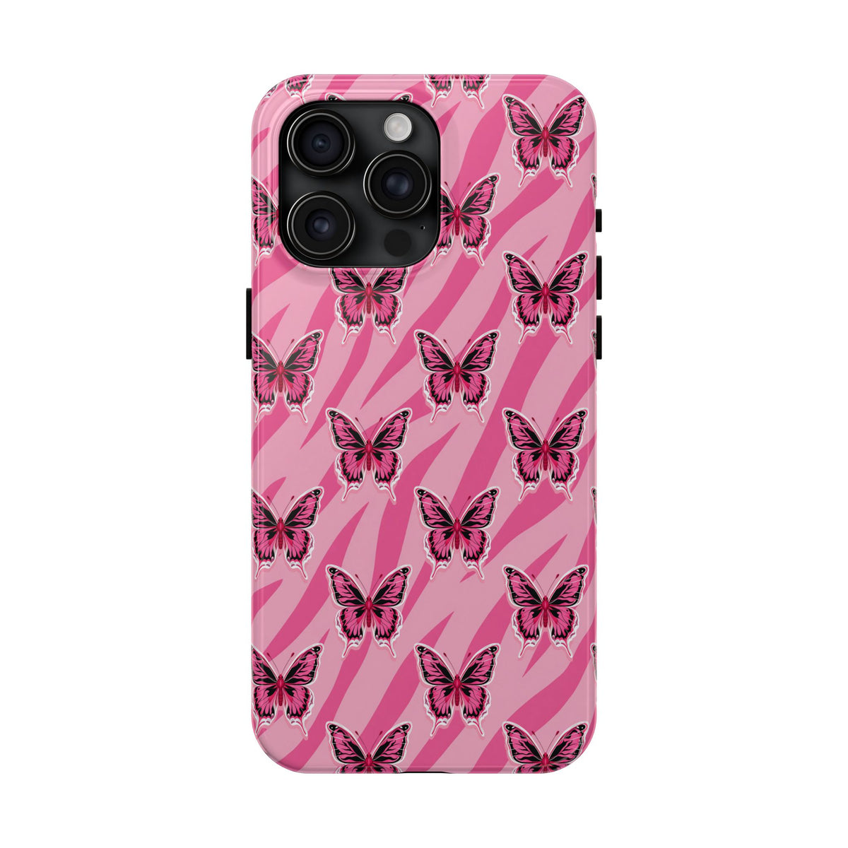 Pink Butterfly and Zebra— Tough Phone Case