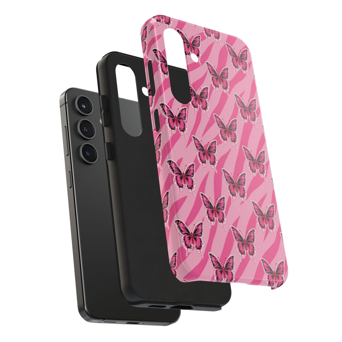 Pink Butterfly and Zebra— Tough Phone Case