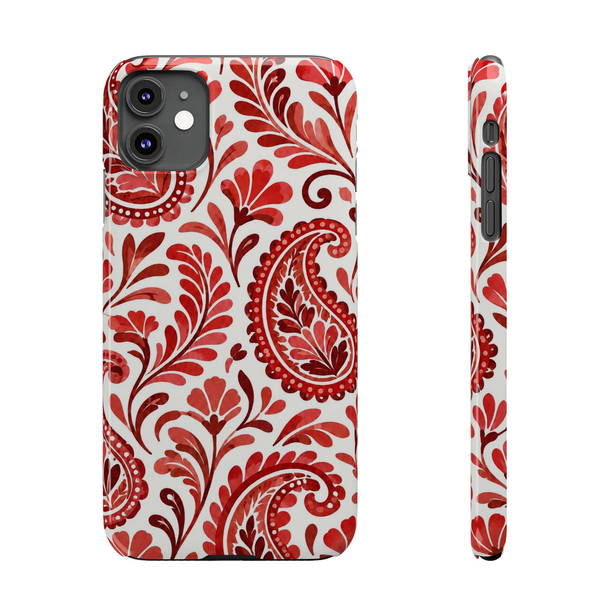 Red Paisley Pattern — Slim iphone Case
