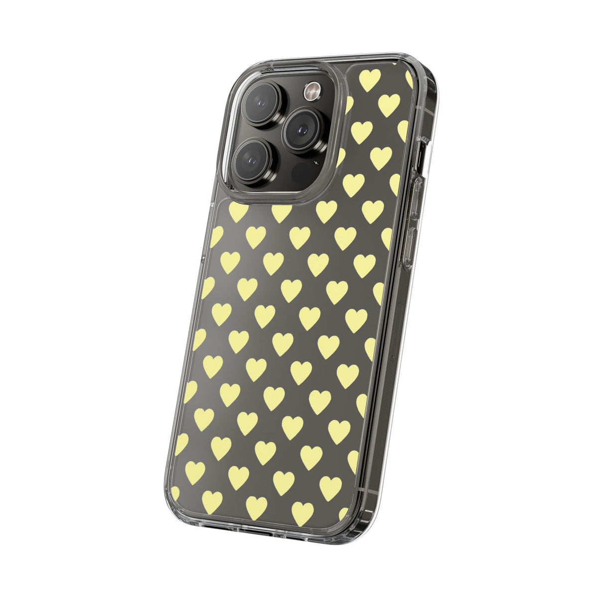 Yellow Heart Pattern — Clear Phone Case