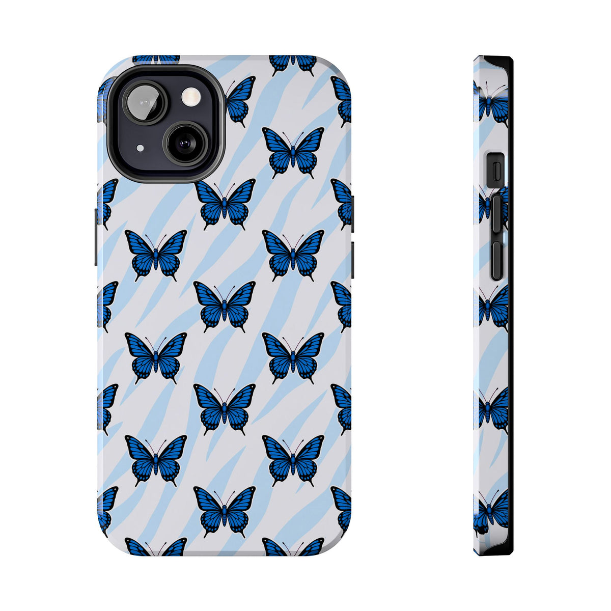 Blue Butterfly and Zebra— Tough Phone Case