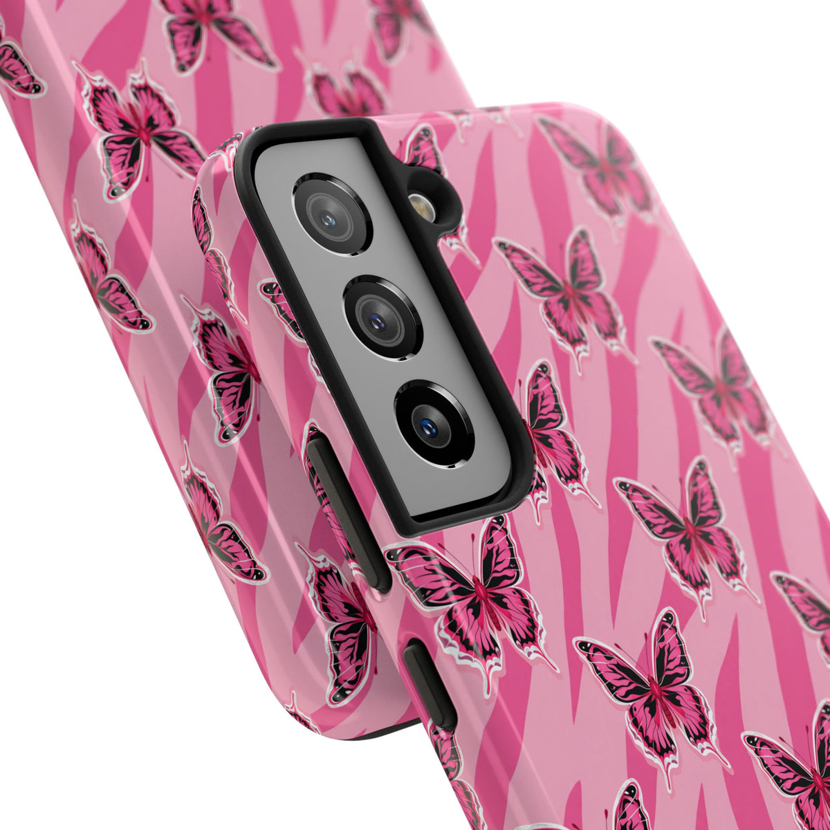Pink Butterfly and Zebra— Tough Phone Case