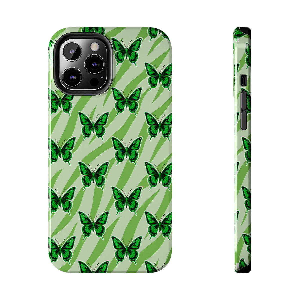 Green Butterfly and Zebra —Tough Phone Case