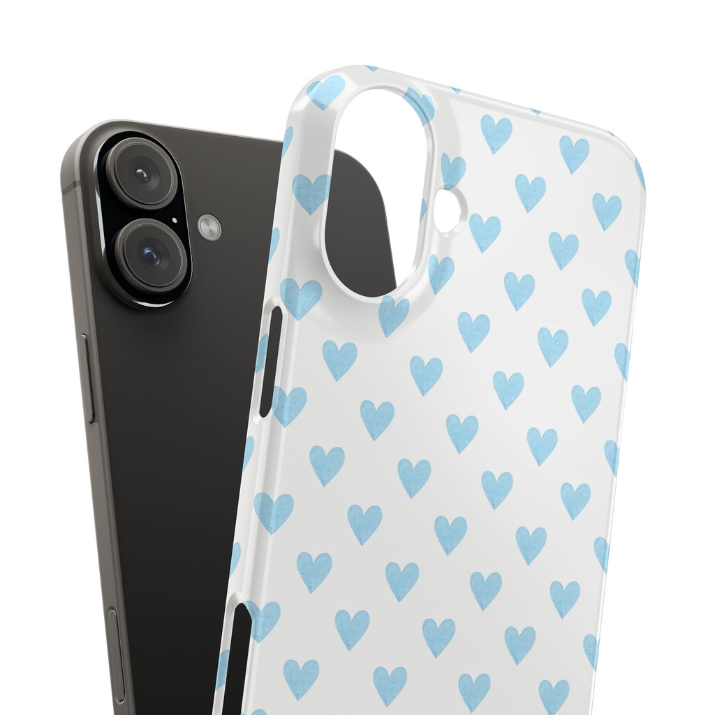 Blue Heart Pattern - Slim iphone Case