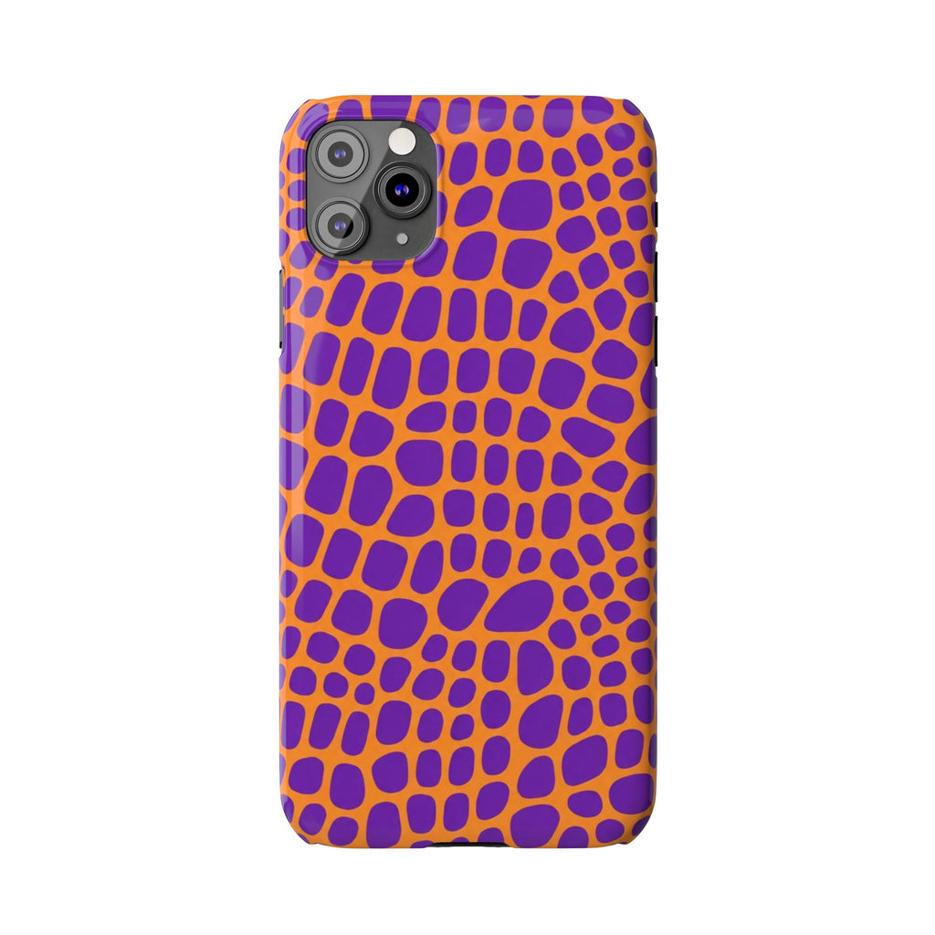 Purple & Orange Gator — Slim iphone Case