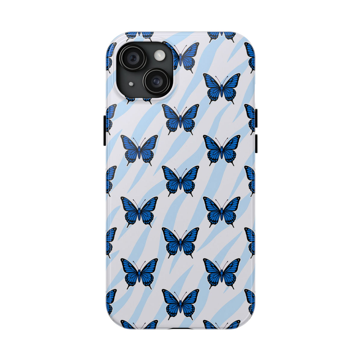 Blue Butterfly and Zebra— Tough Phone Case