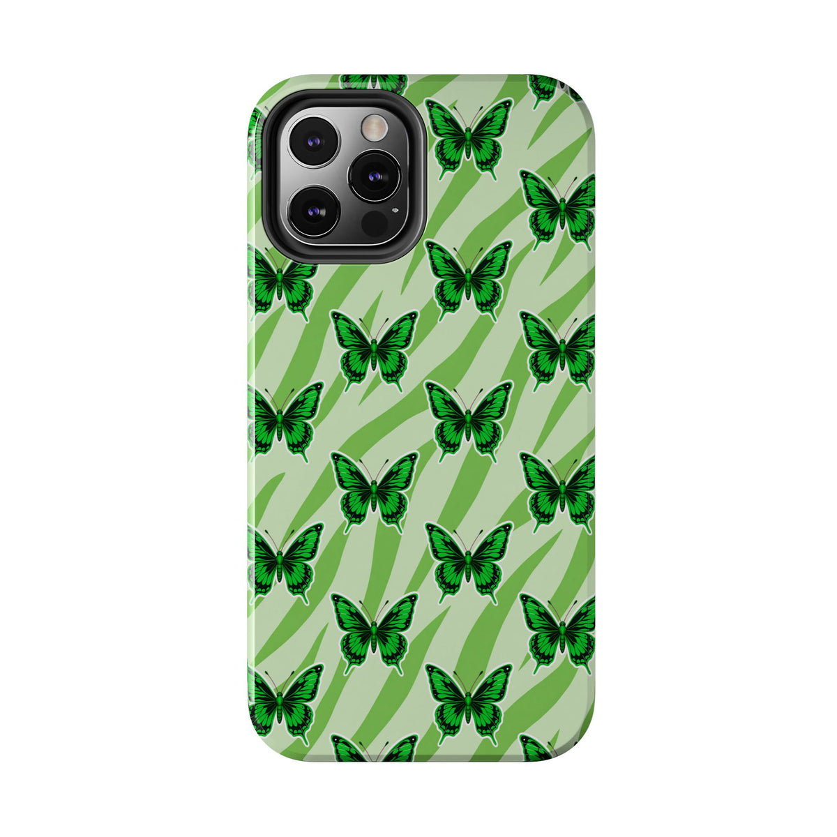 Green Butterfly and Zebra —Tough Phone Case