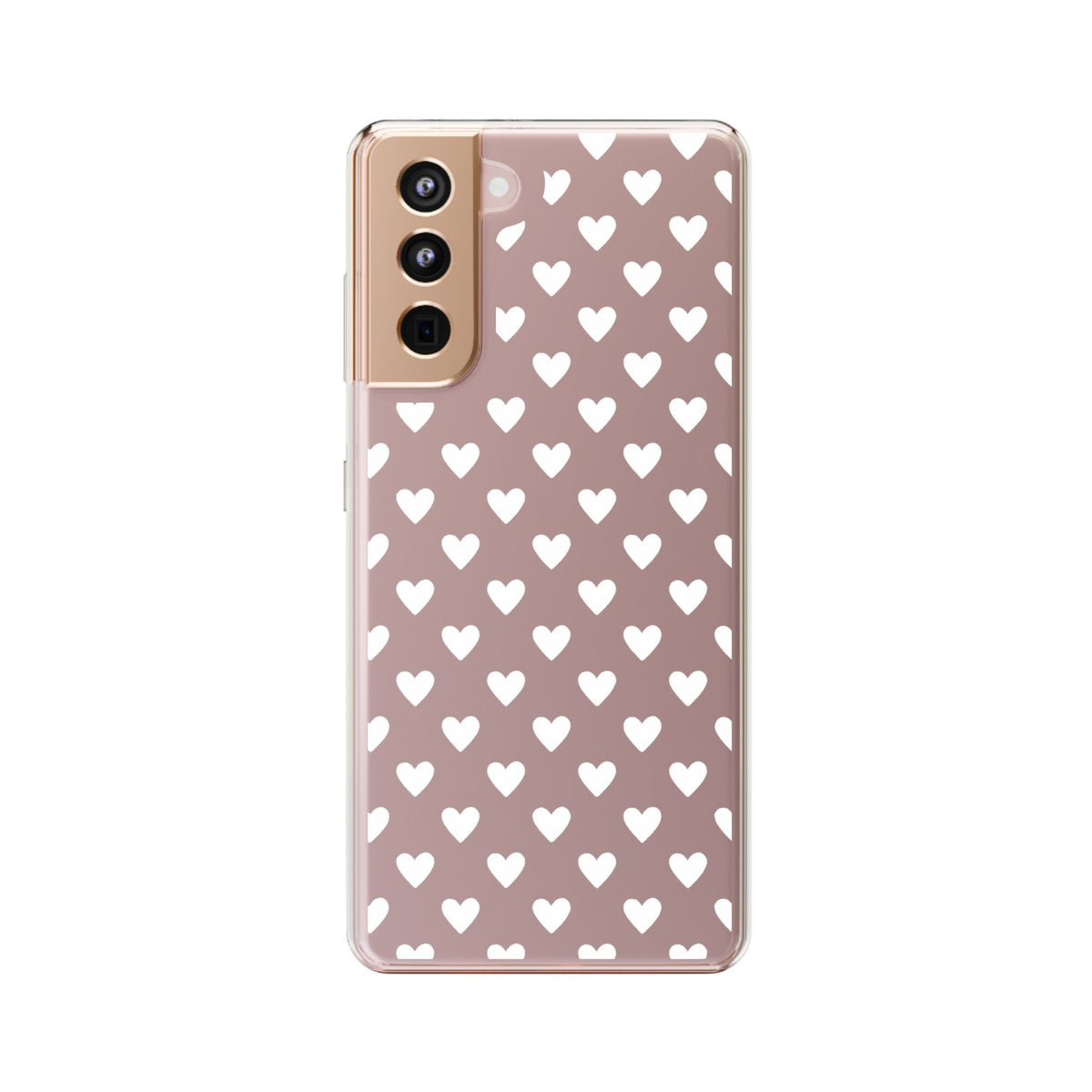 White Heart Pattern — Clear Phone Case