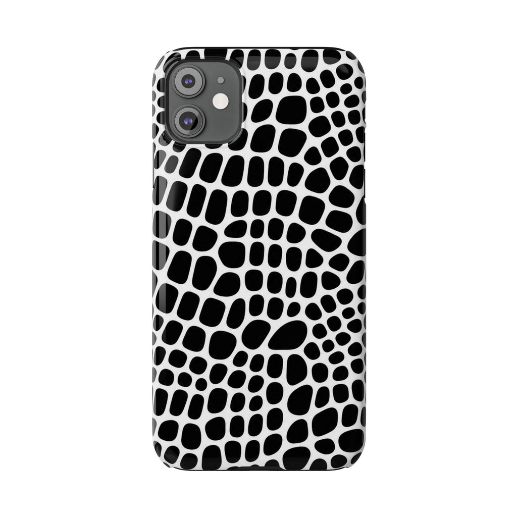 Black and White Gator — Slim iphone Case