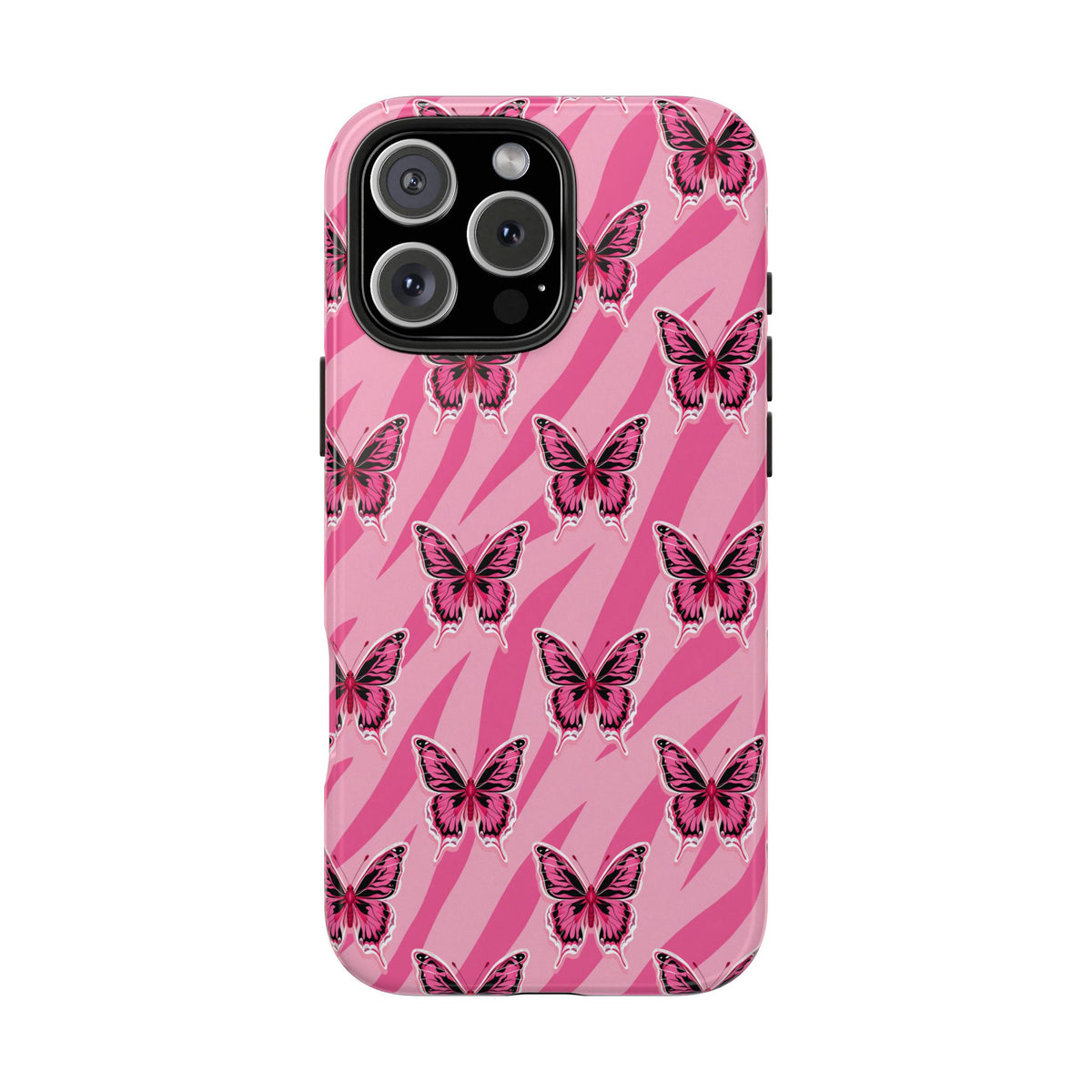 Pink Butterfly and Zebra— Tough Phone Case