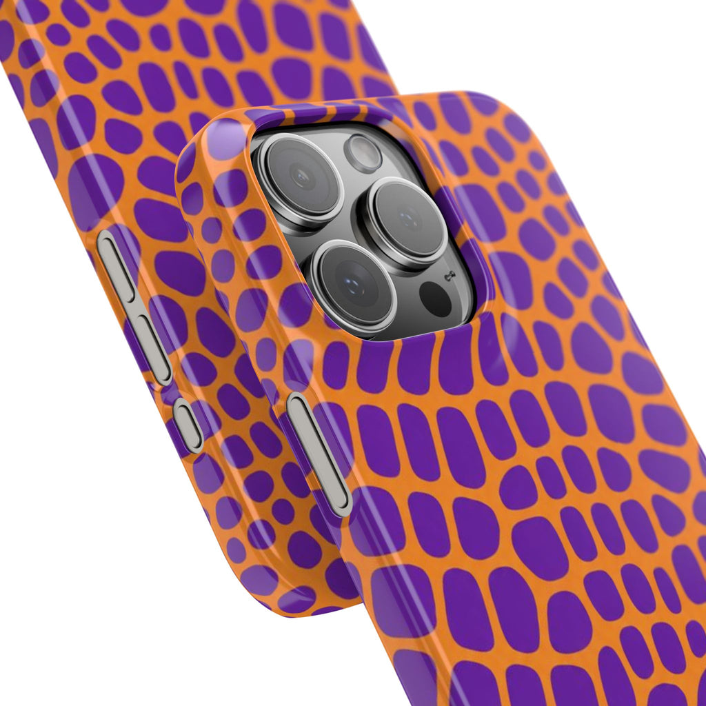 Purple & Orange Gator — Slim iphone Case