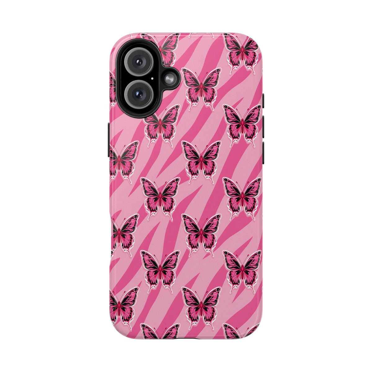 Pink Butterfly and Zebra— Tough Phone Case