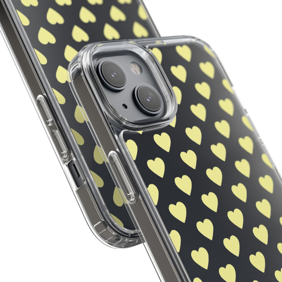 Yellow Heart Pattern — Clear Phone Case