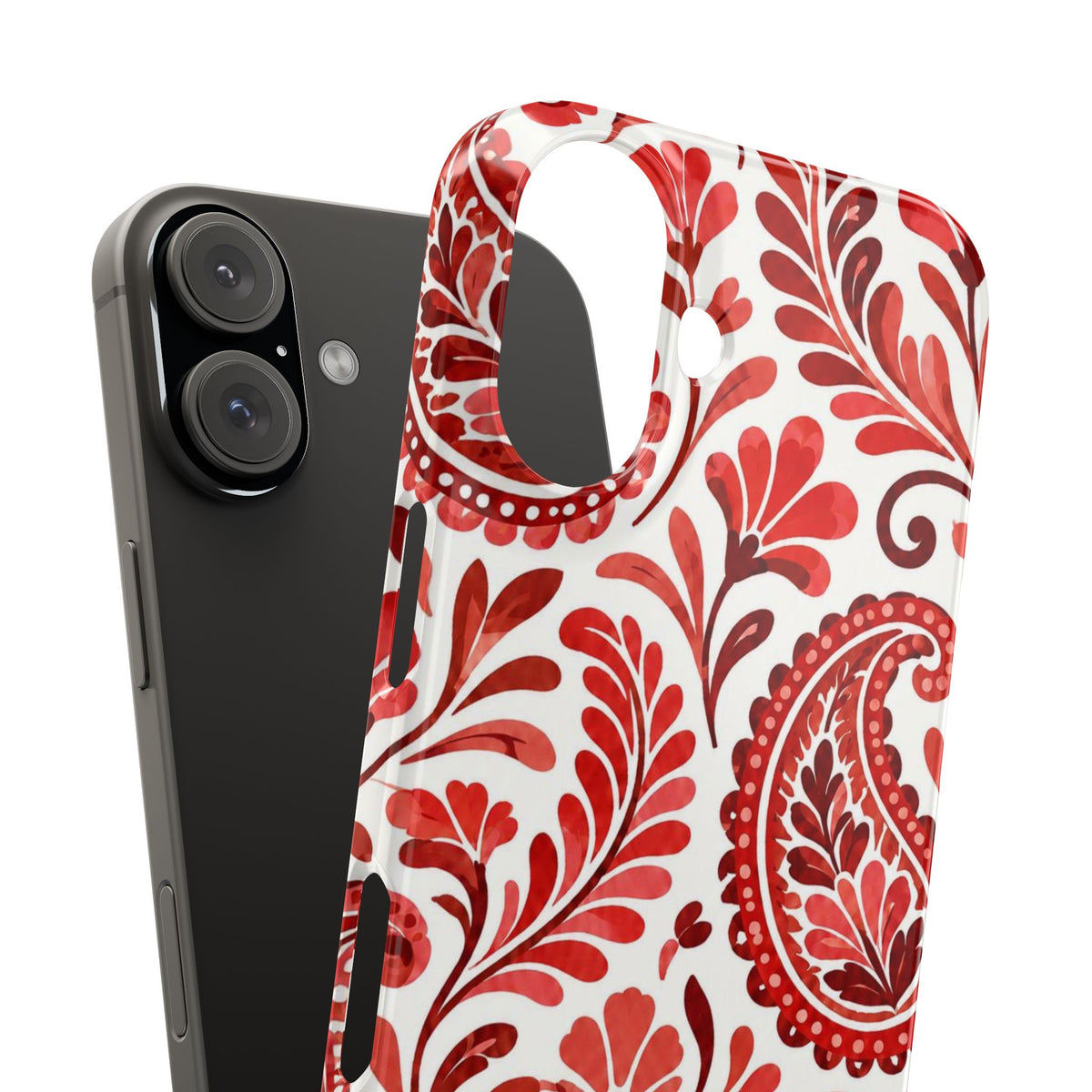Red Paisley Pattern — Slim iphone Case