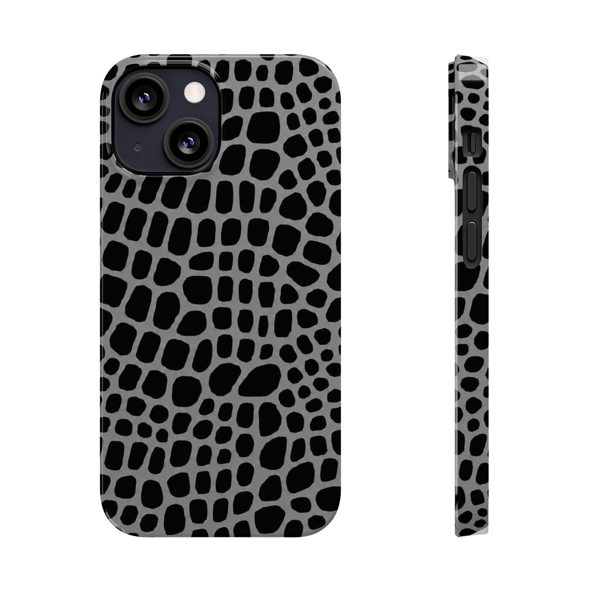 Black & Grey Gator - Slim iphone Case