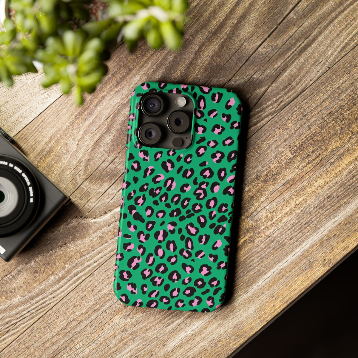 Green & Pink Leopard — Slim iphone Case