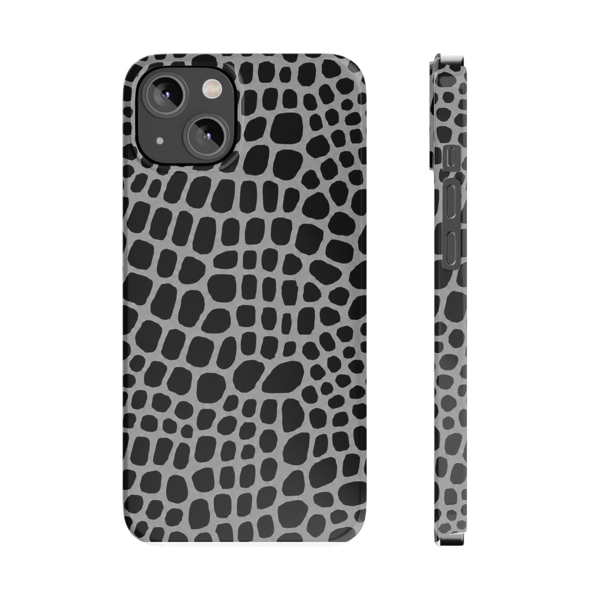 Black & Grey Gator - Slim iphone Case